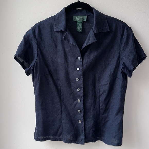 Lauren Ralph Lauren Tops - Lauren Ralph Lauren Blue Linen Top